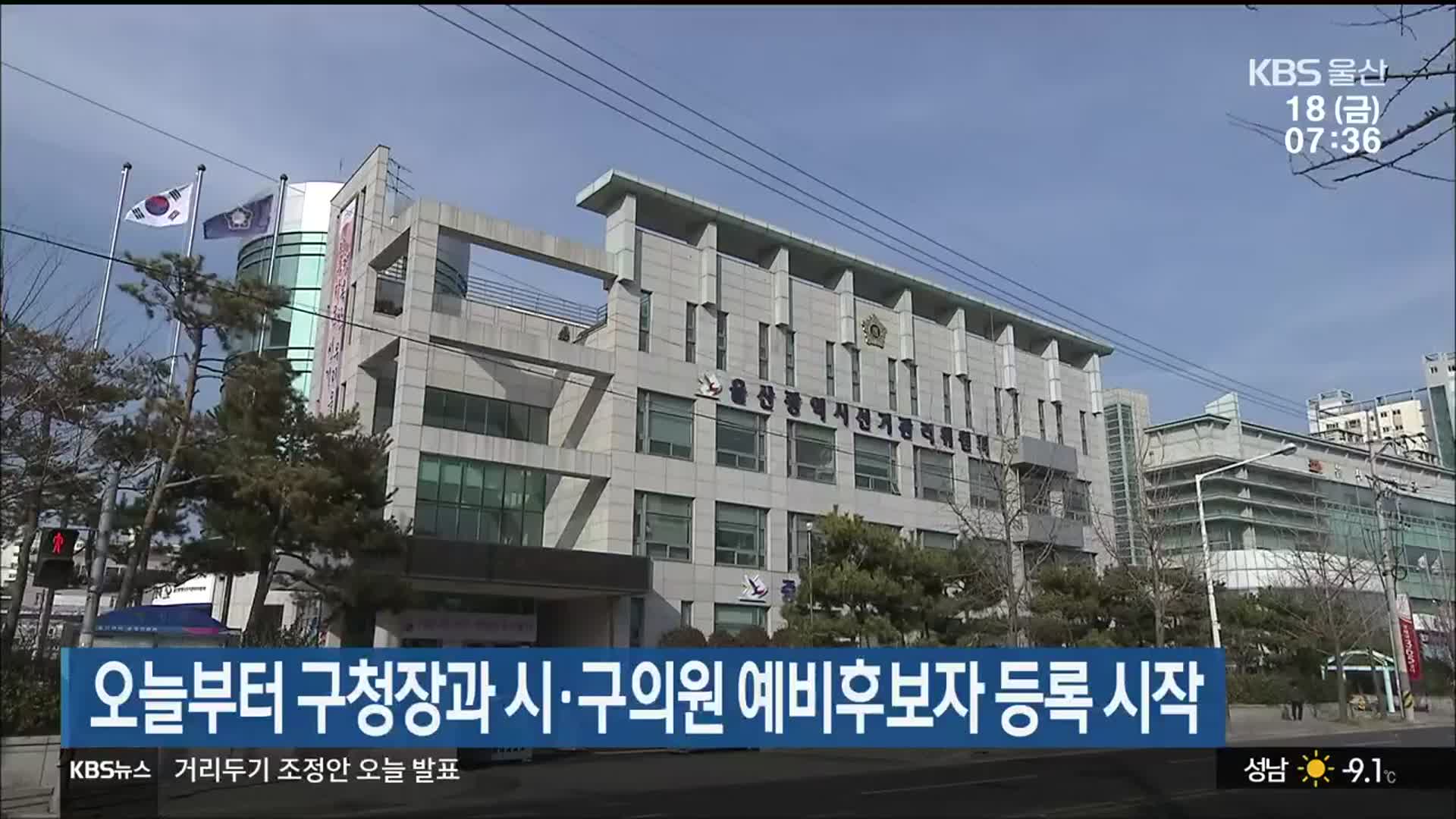 오늘부터 울산 구청장과 시·구의원 예비후보자 등록 시작