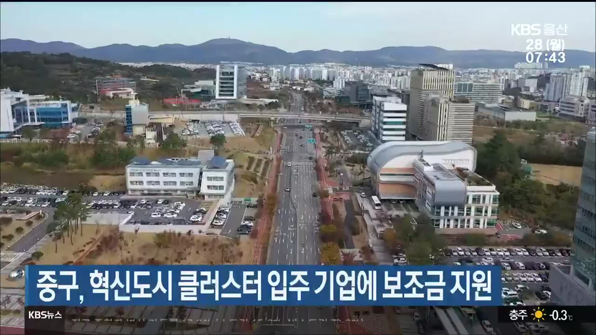 울산 중구, 혁신도시 클러스터 입주 기업에 보조금 지원