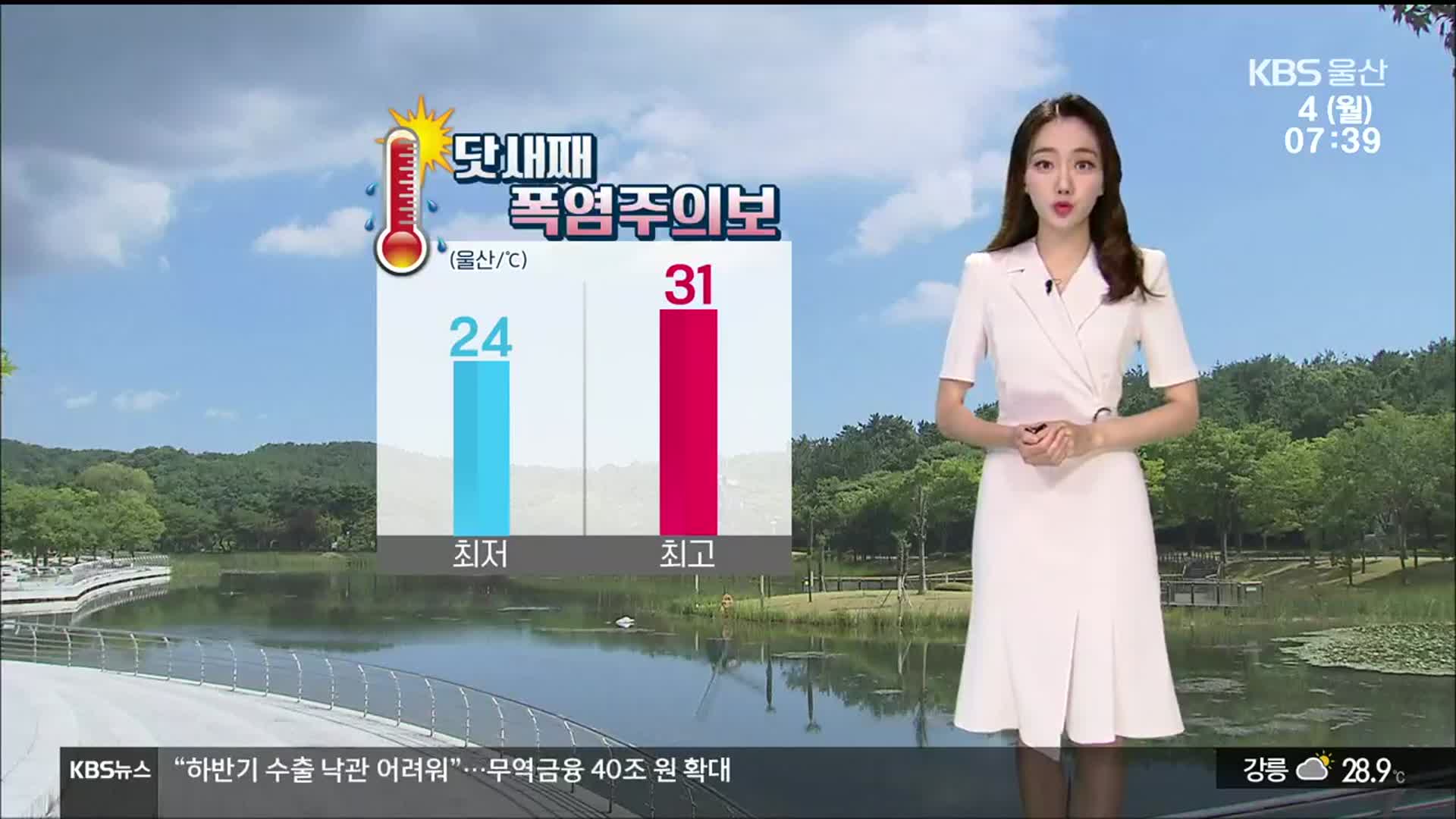 [날씨] 울산 닷새째 폭염주의보…오늘 최고 기온 31도