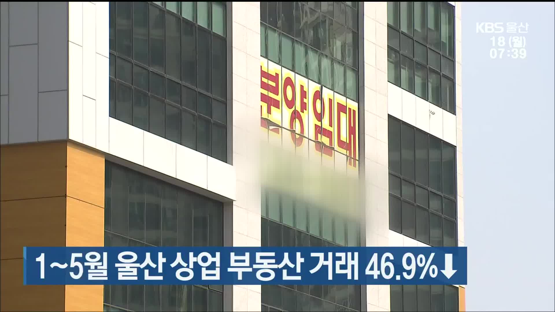 1~5월 울산 상업 부동산 거래 46.9%↓