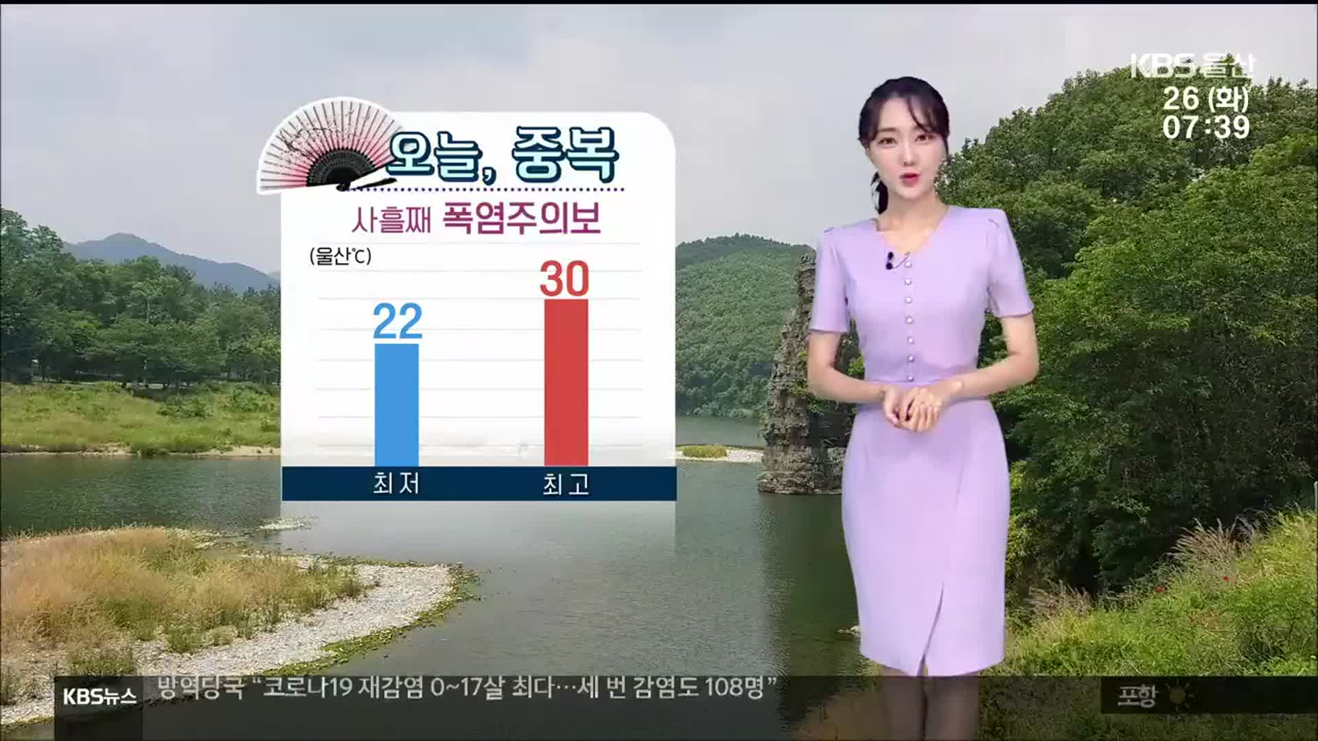 [날씨] 오늘 중복, 울산 사흘째 폭염주의보…낮 최고 30도