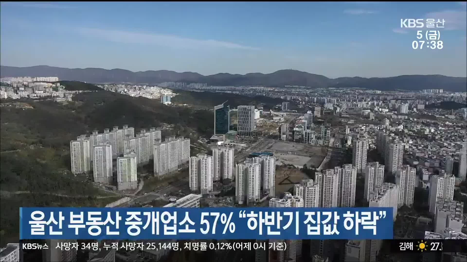 울산 부동산 중개업소 57% “하반기 집값 하락”