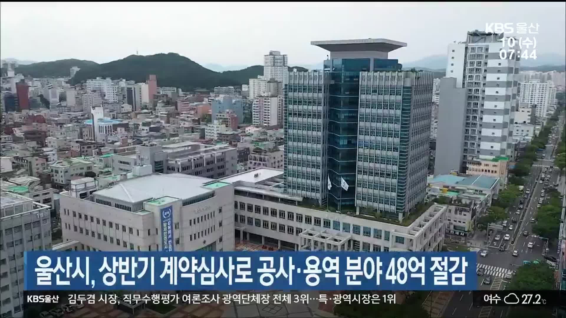 울산시, 상반기 계약심사로 공사·용역 분야 48억 절감