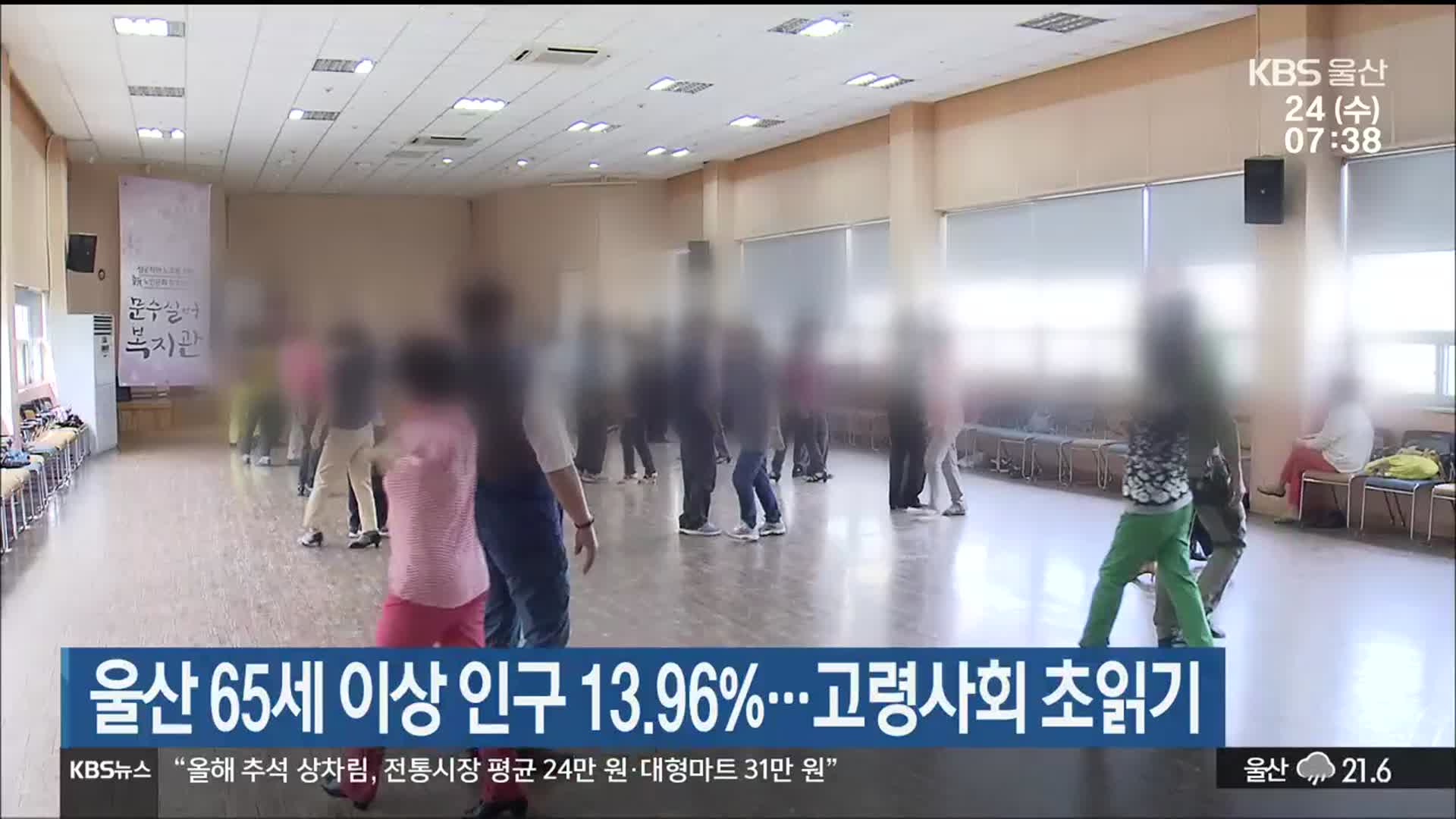 울산 65세 이상 인구 13.96%…고령사회 초읽기