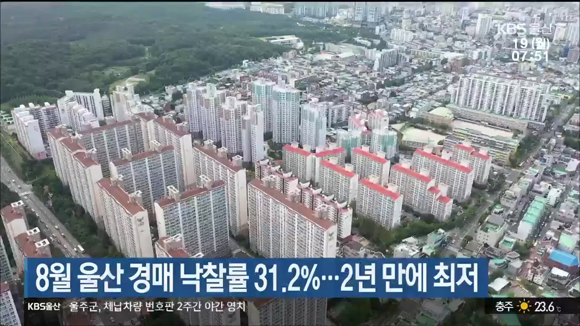 8월 울산 경매 낙찰률 31.2%…2년 만에 최저