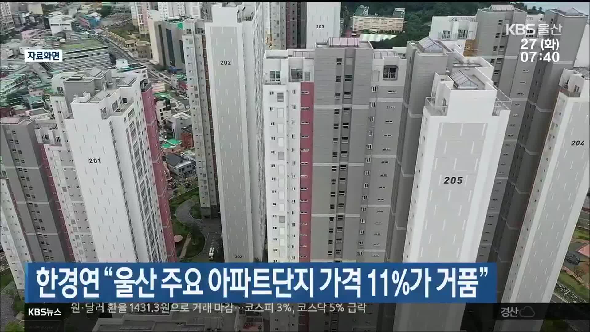 한경연 “울산 주요 아파트단지 가격 11%가 거품”
