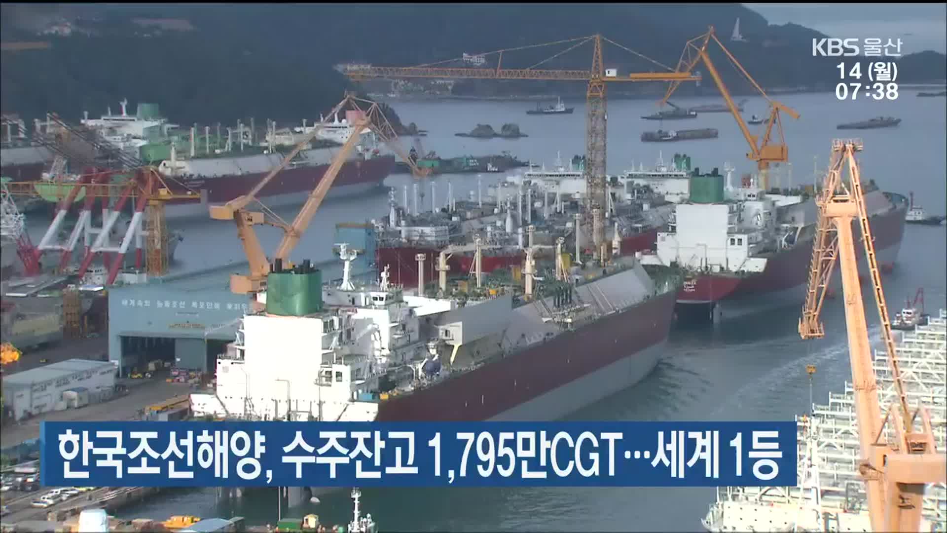 한국조선해양, 수주잔고 1,795만CGT…세계 1등
