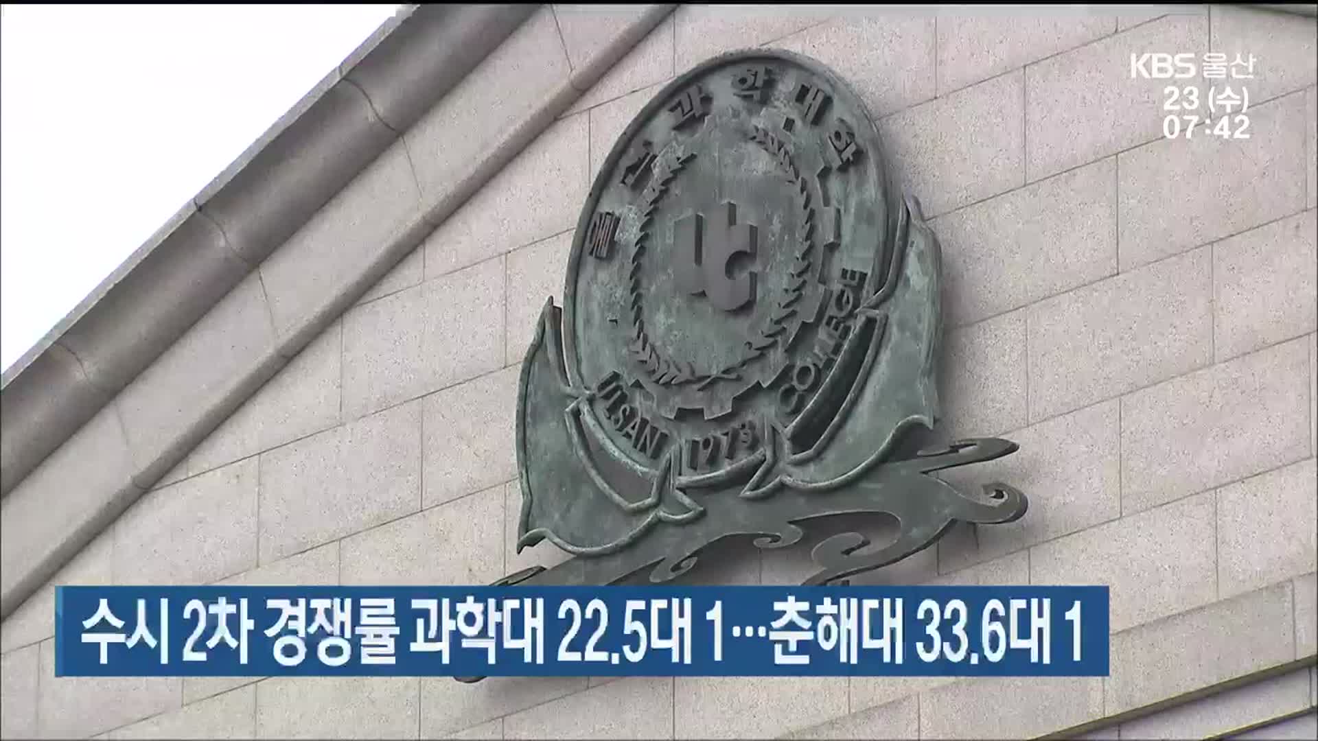 수시 2차 경쟁률 울산과학대 22.5대1…춘해대 33.6대1