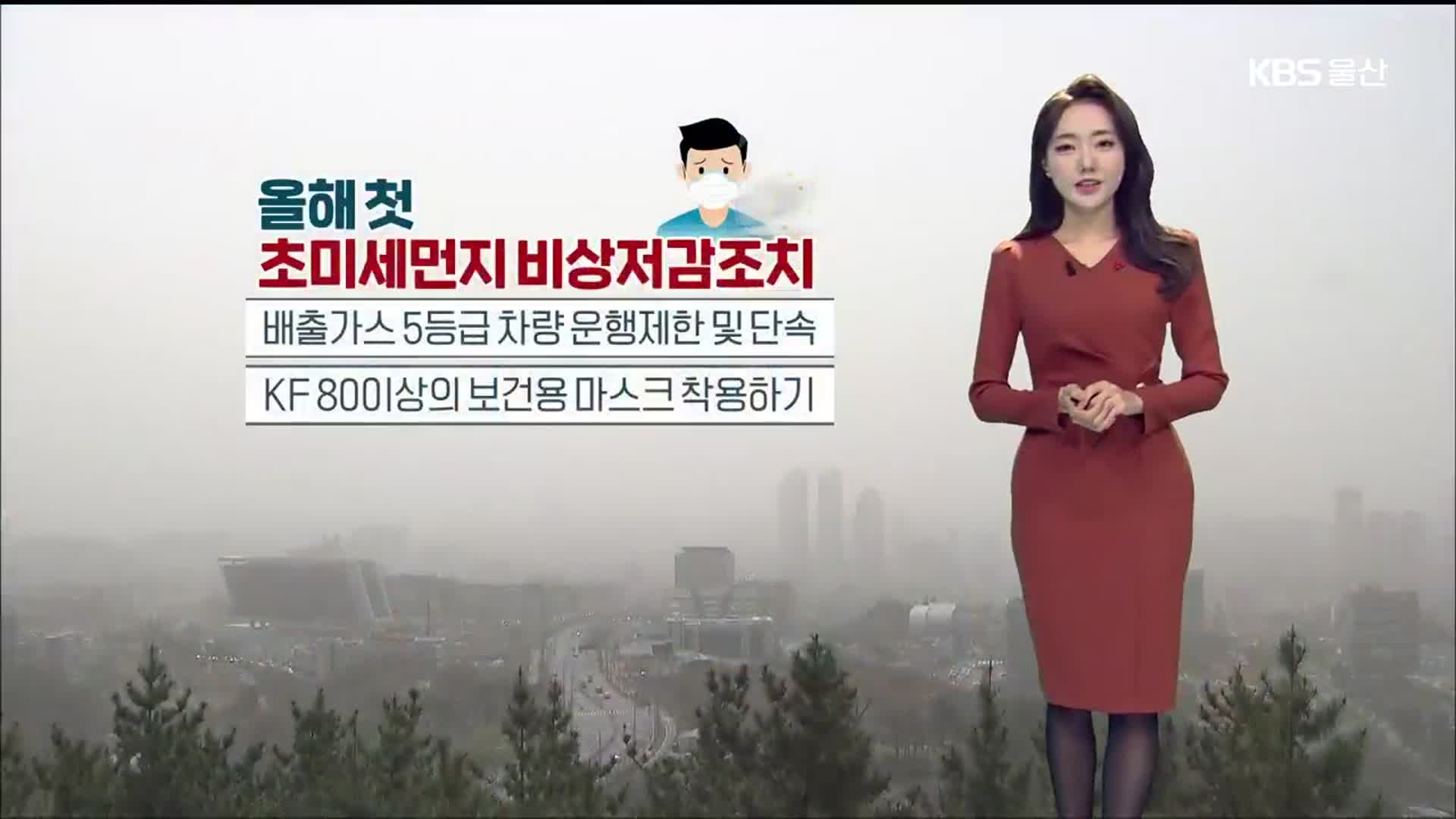 [날씨] 울산 올해 첫 초미세먼지 비상저감조치…밤 비 또는 눈