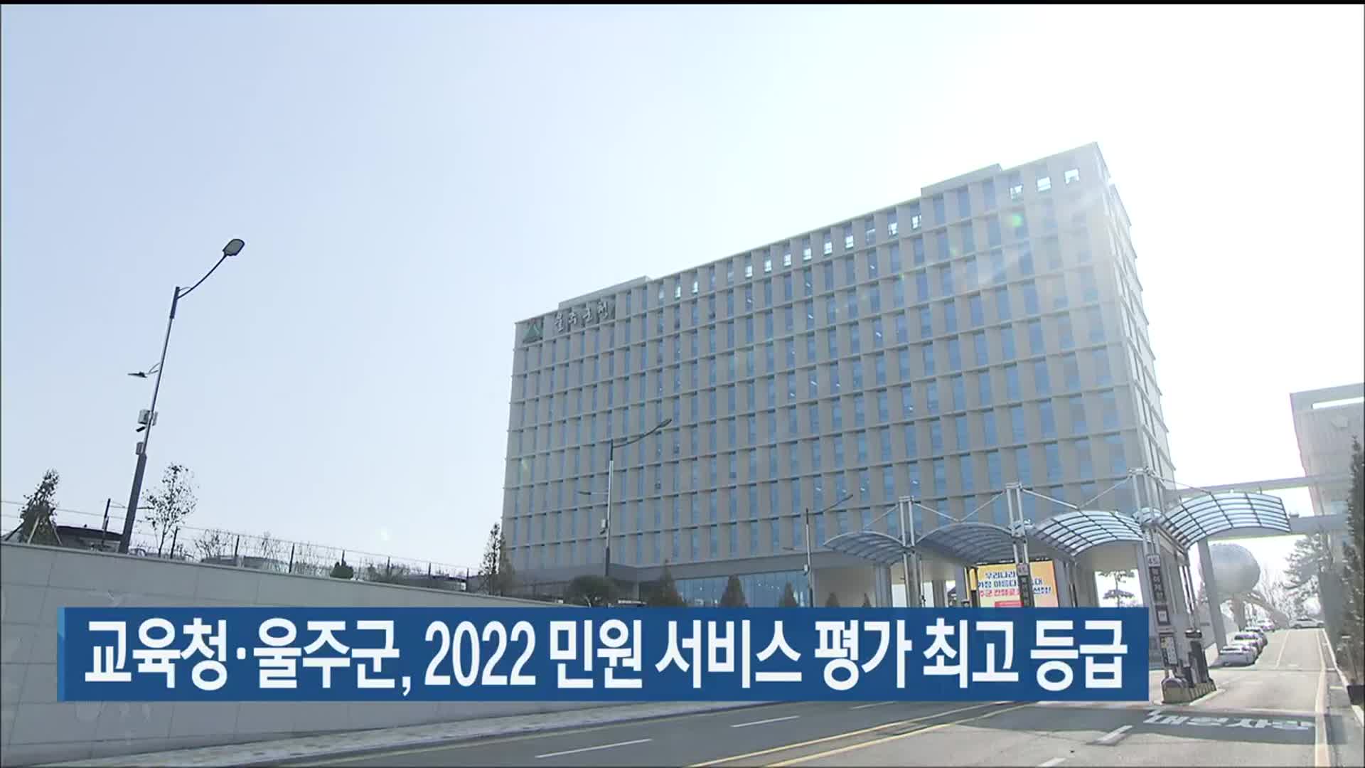 울산시교육청·울주군, 2022 민원 서비스 평가 최고 등급