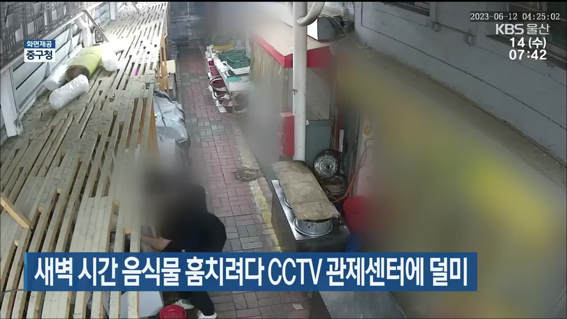 새벽 시간 음식물 훔치려다 CCTV 관제센터에 덜미