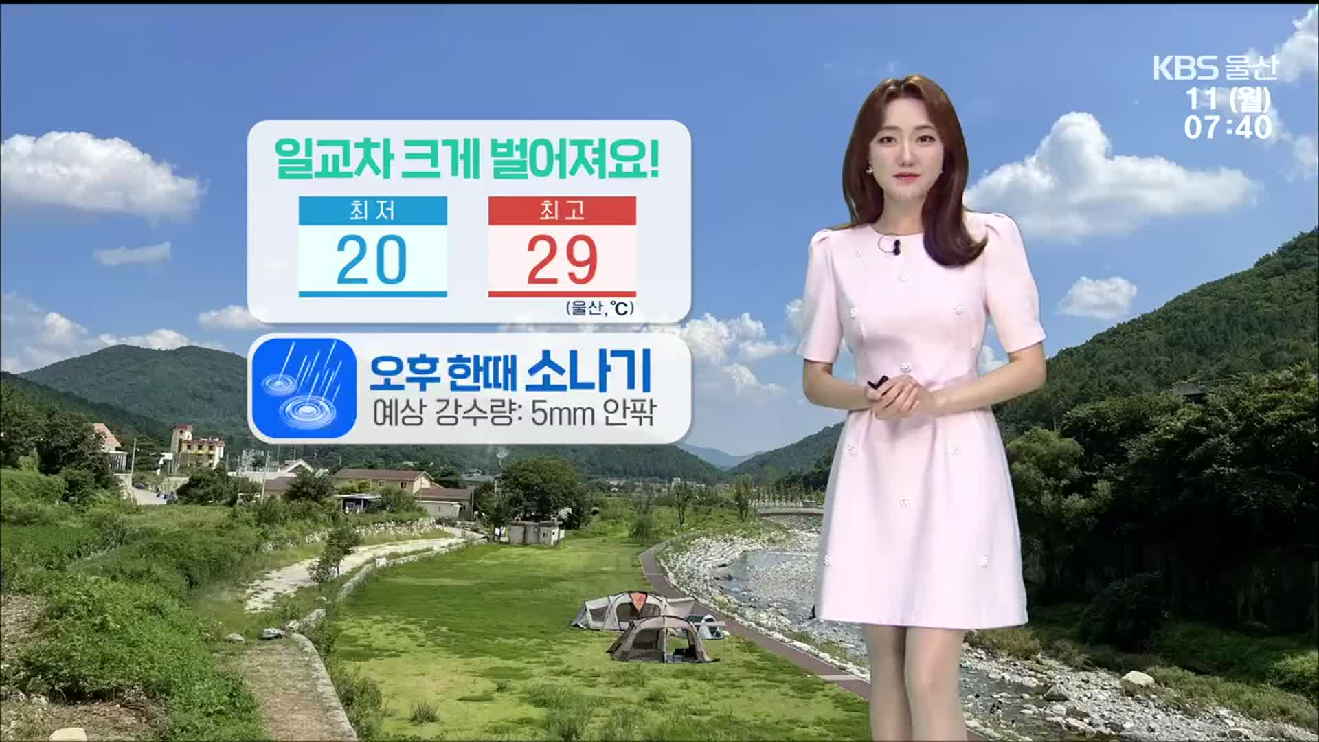 [날씨] 울산 일교차 크게 벌어져요!…오후 한때 소나기