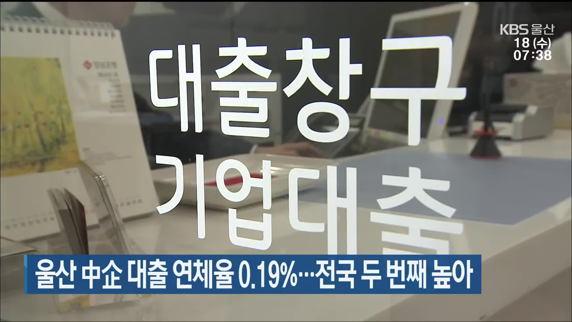 울산 中企 대출 연체율 0.19%…전국 두 번째 높아