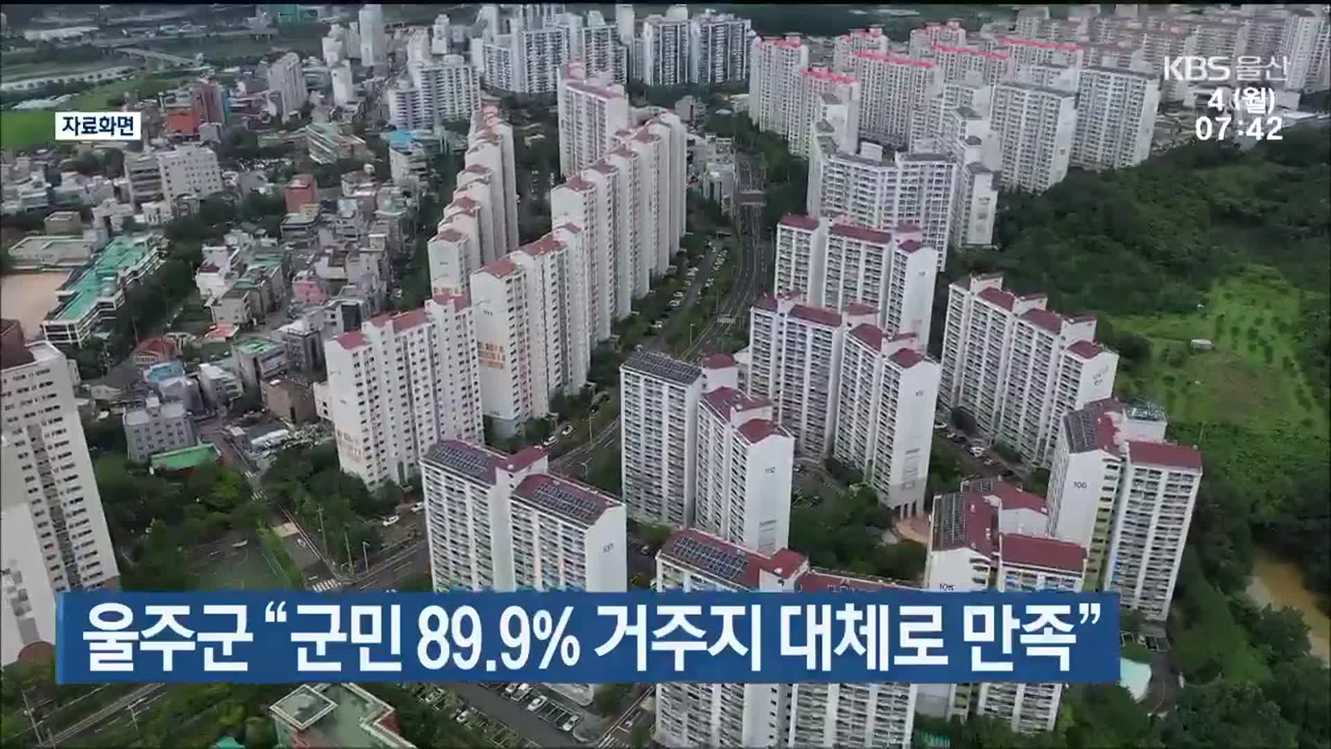 울주군 “군민 89.9% 거주지 대체로 만족”