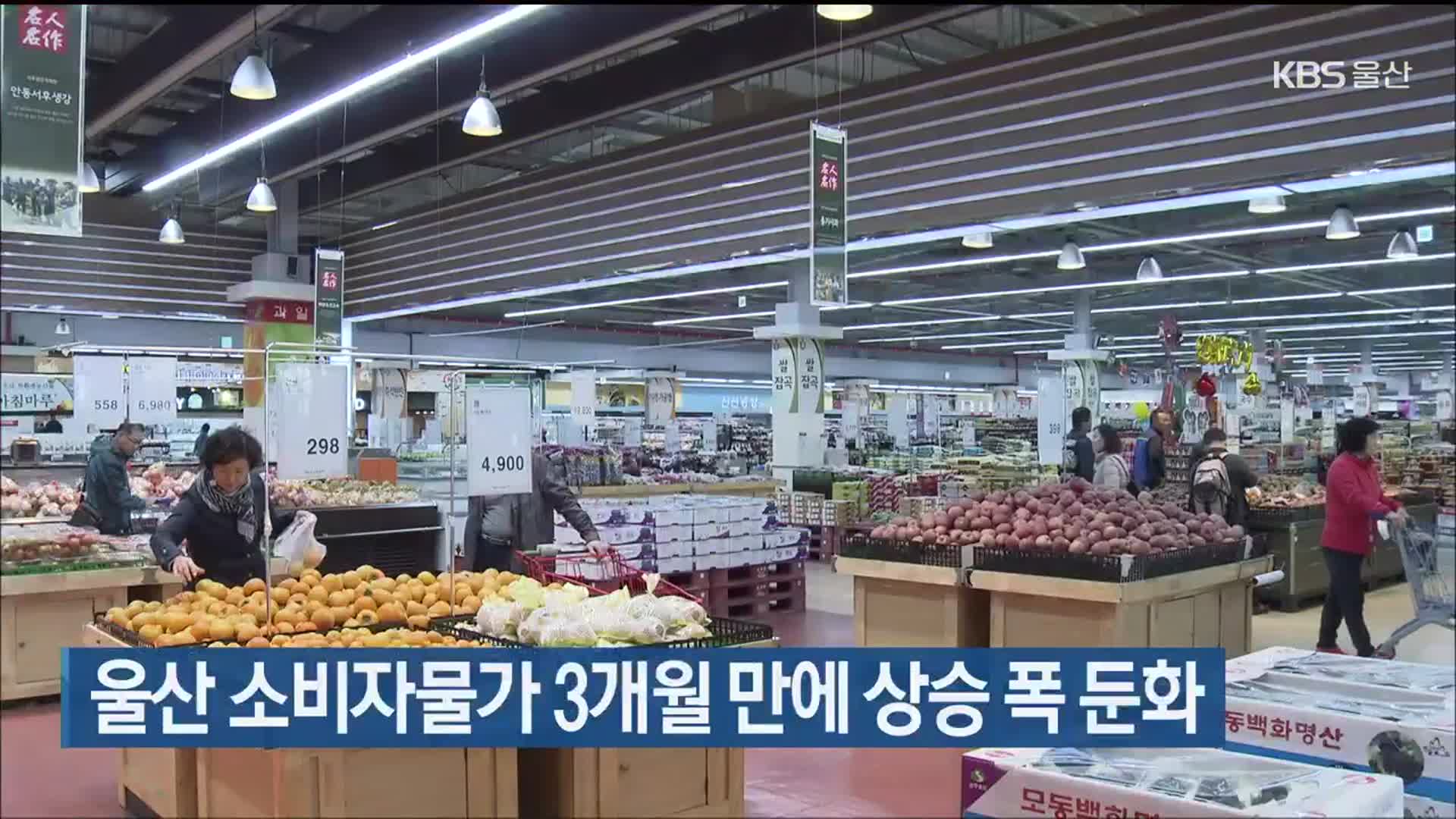 울산 소비자물가 3개월 만에 상승 폭 둔화