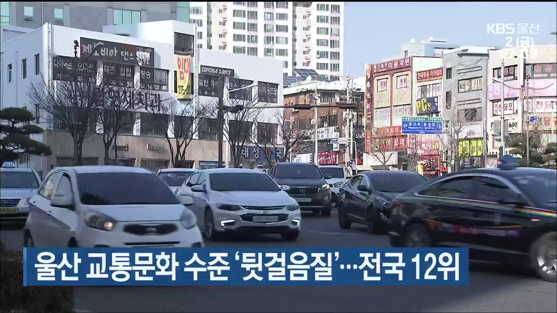 울산 교통문화 수준 ‘뒷걸음질’…전국 12위