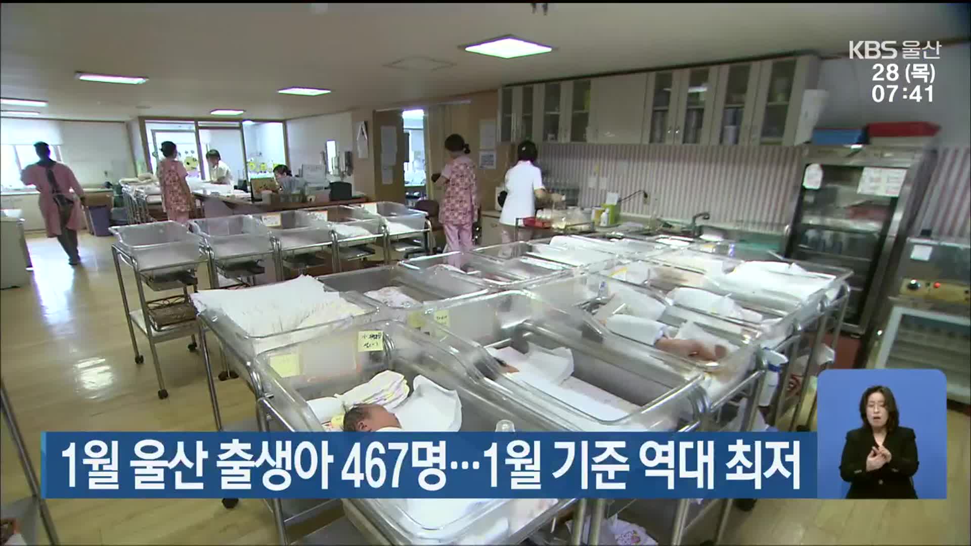 1월 울산 출생아 467명…1월 기준 역대 최저