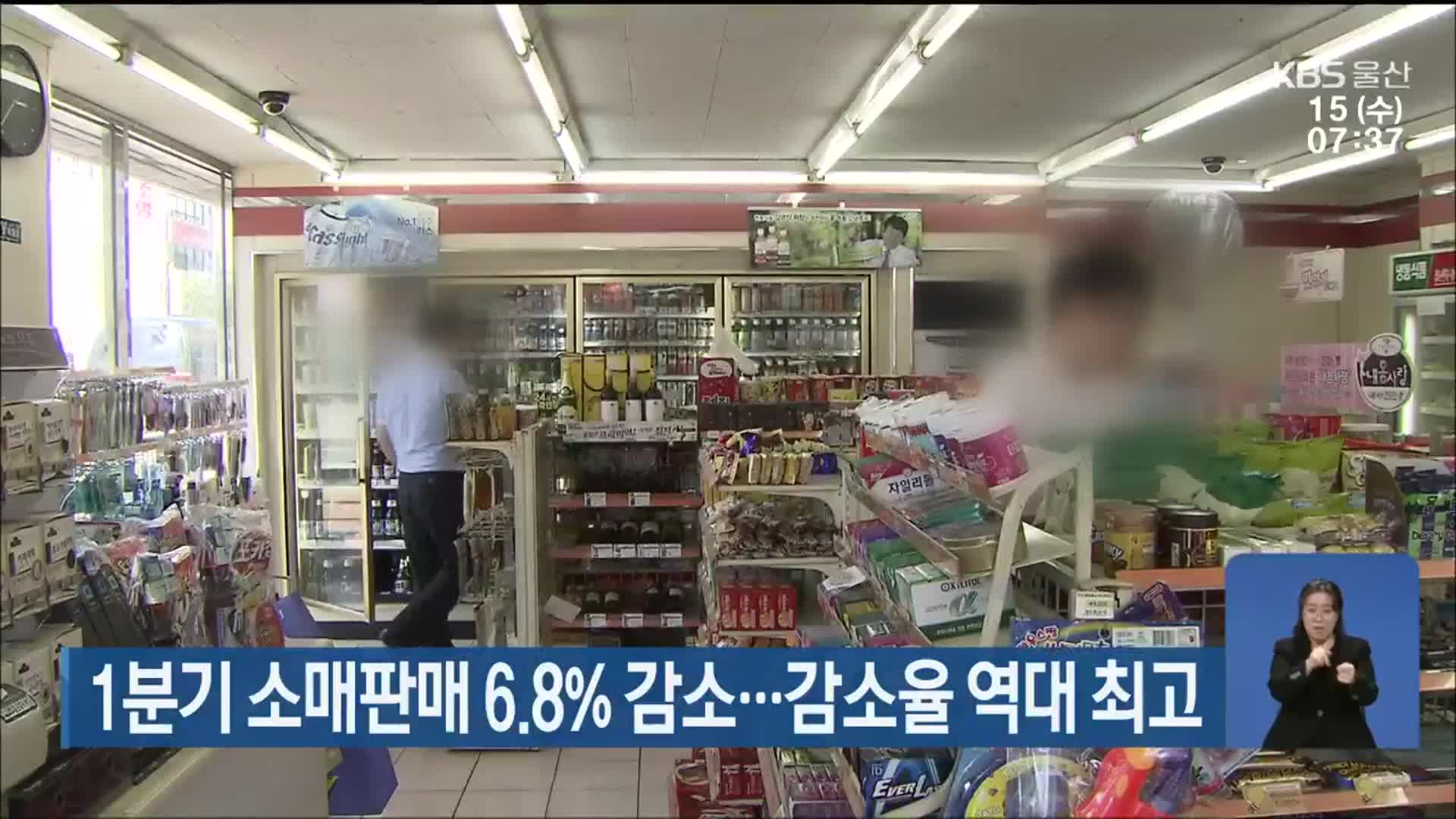 울산 1분기 소매판매 6.8% 감소…감소율 역대 최고