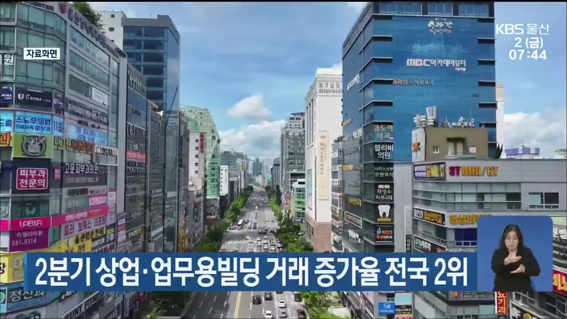 울산 2분기 상업·업무용빌딩 거래 증가율 전국 2위