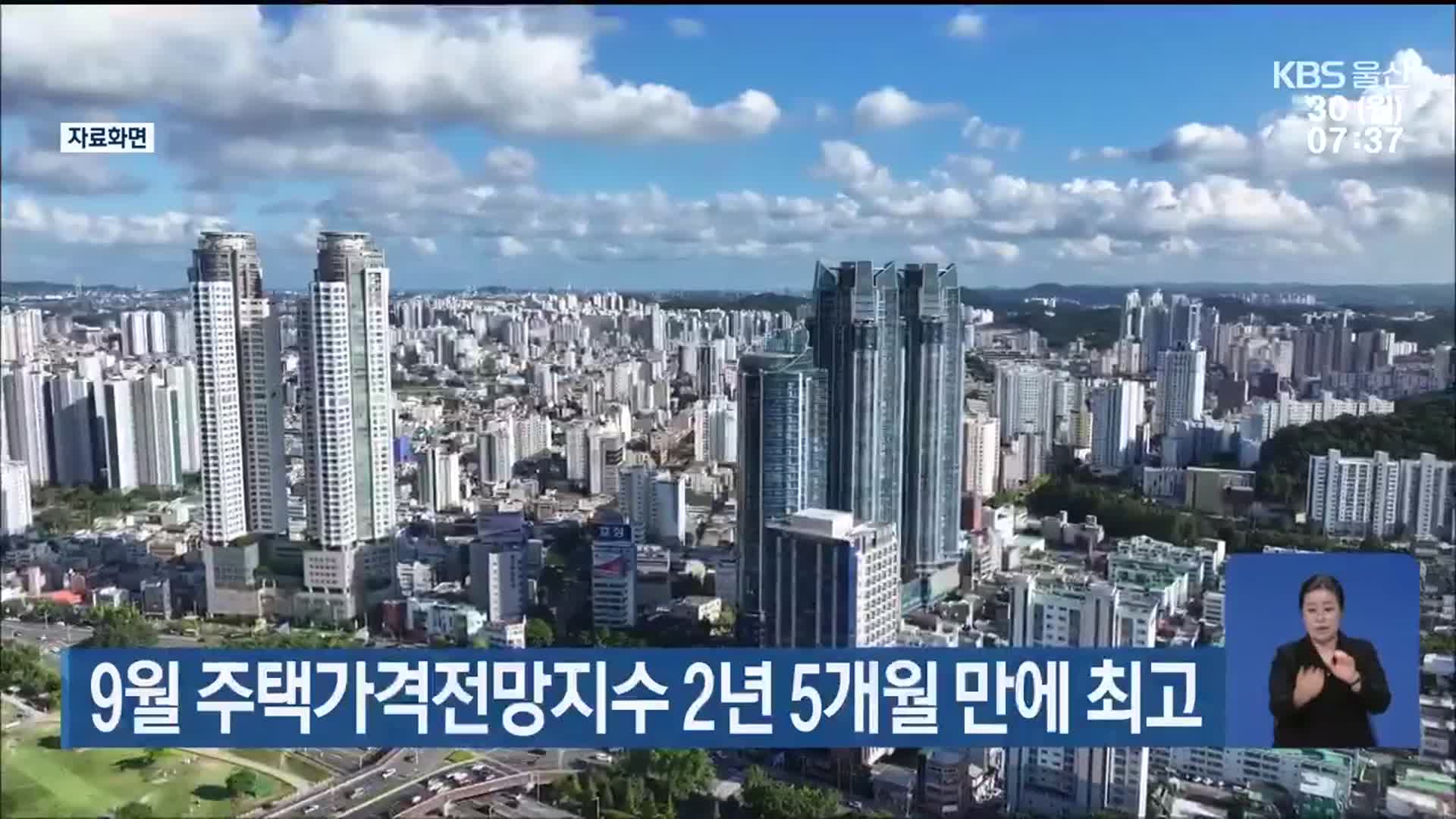 9월 울산 주택가격전망지수 2년 5개월 만에 최고