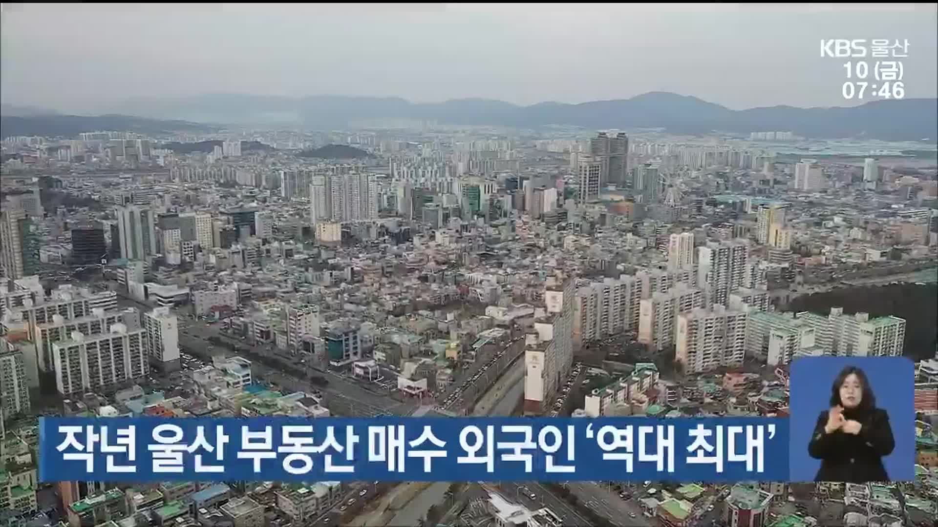 작년 울산 부동산 매수 외국인 ‘역대 최대’