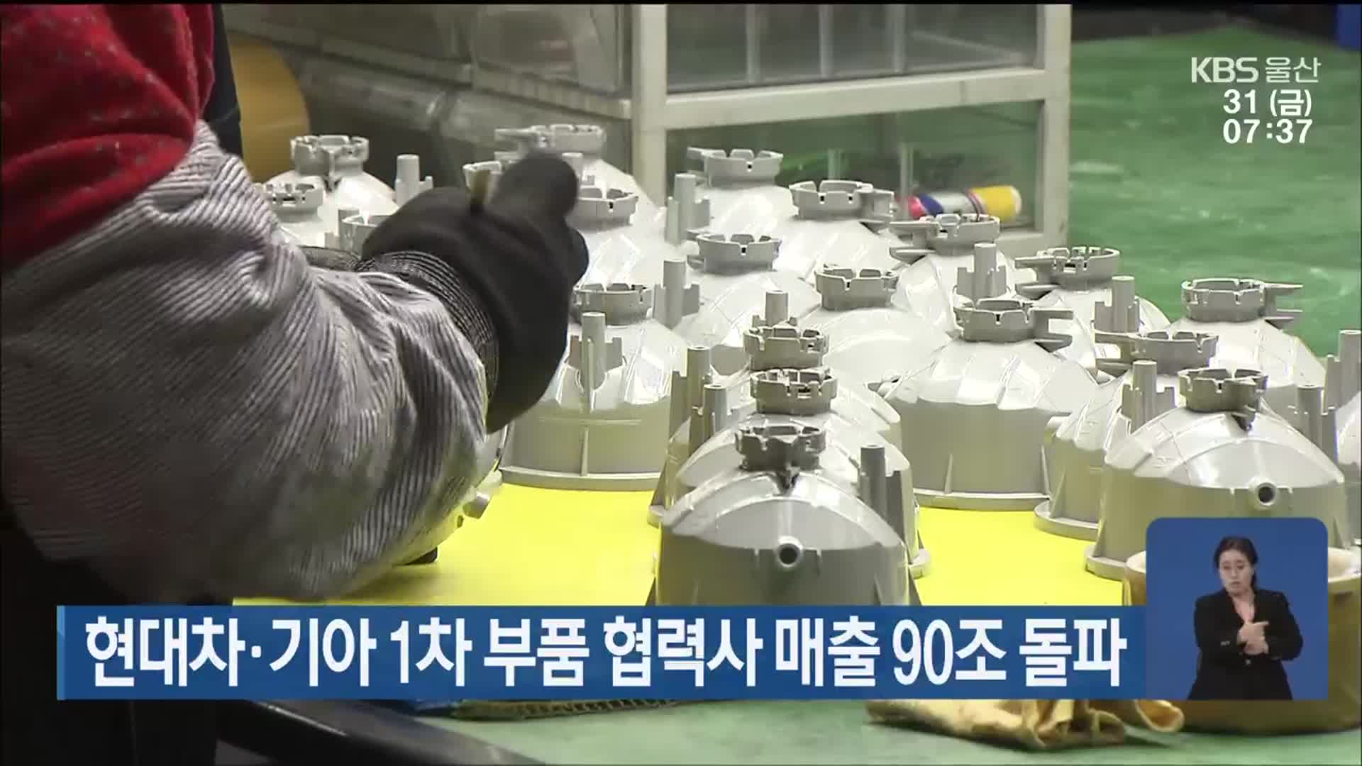 현대차·기아 1차 부품 협력사 매출 90조 돌파
