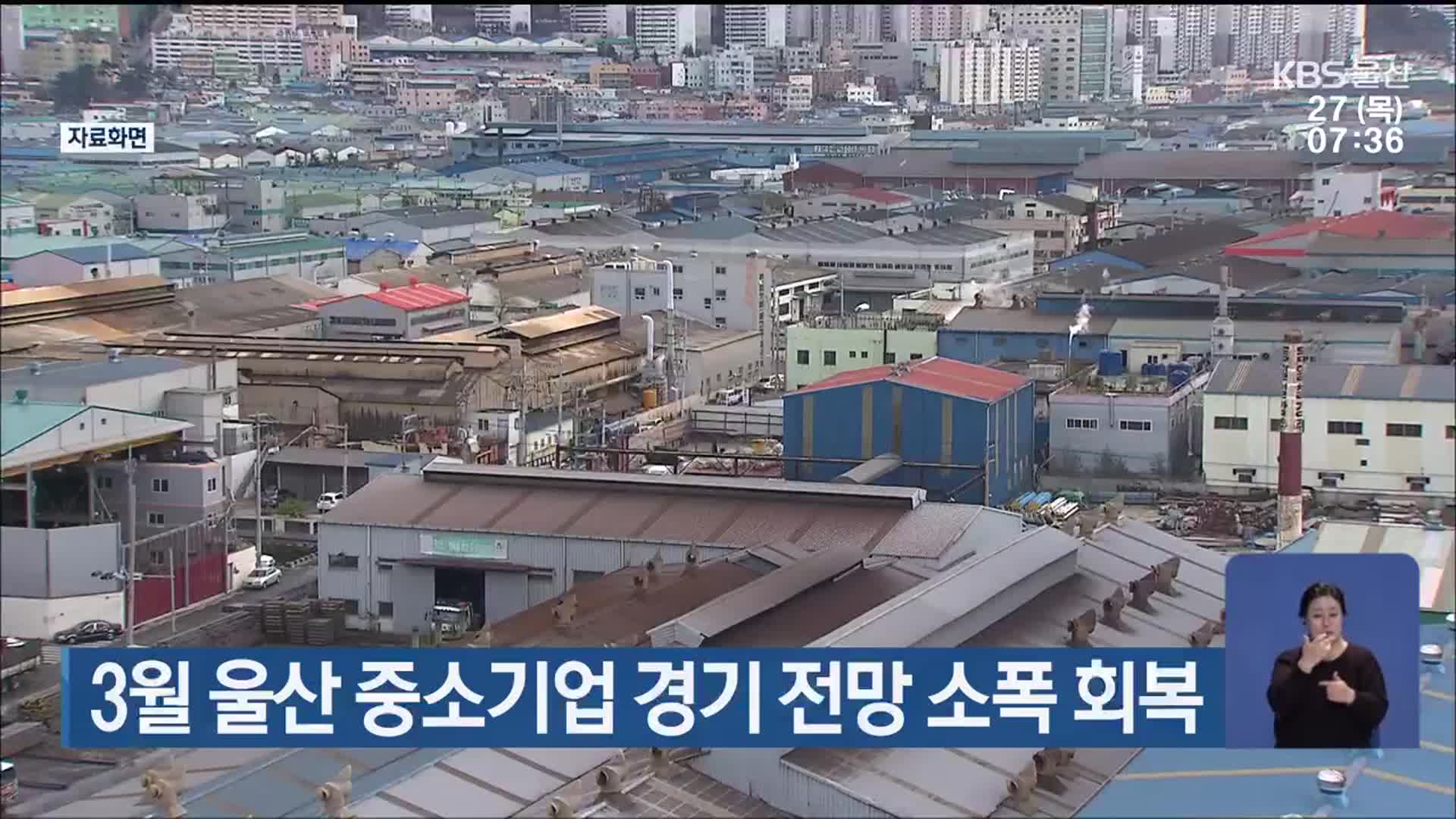 3월 울산 중소기업 경기 전망 소폭 회복