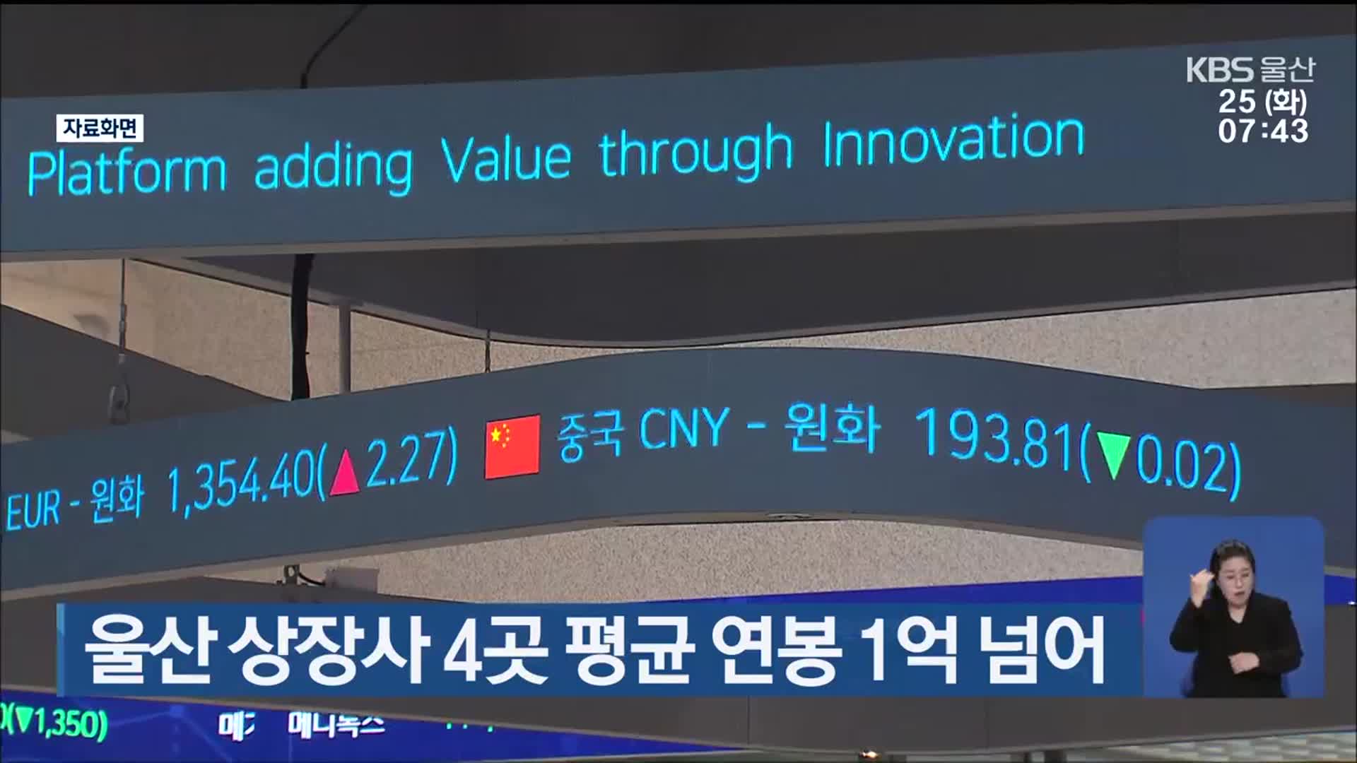 울산 상장사 4곳 평균 연봉 1억 넘어