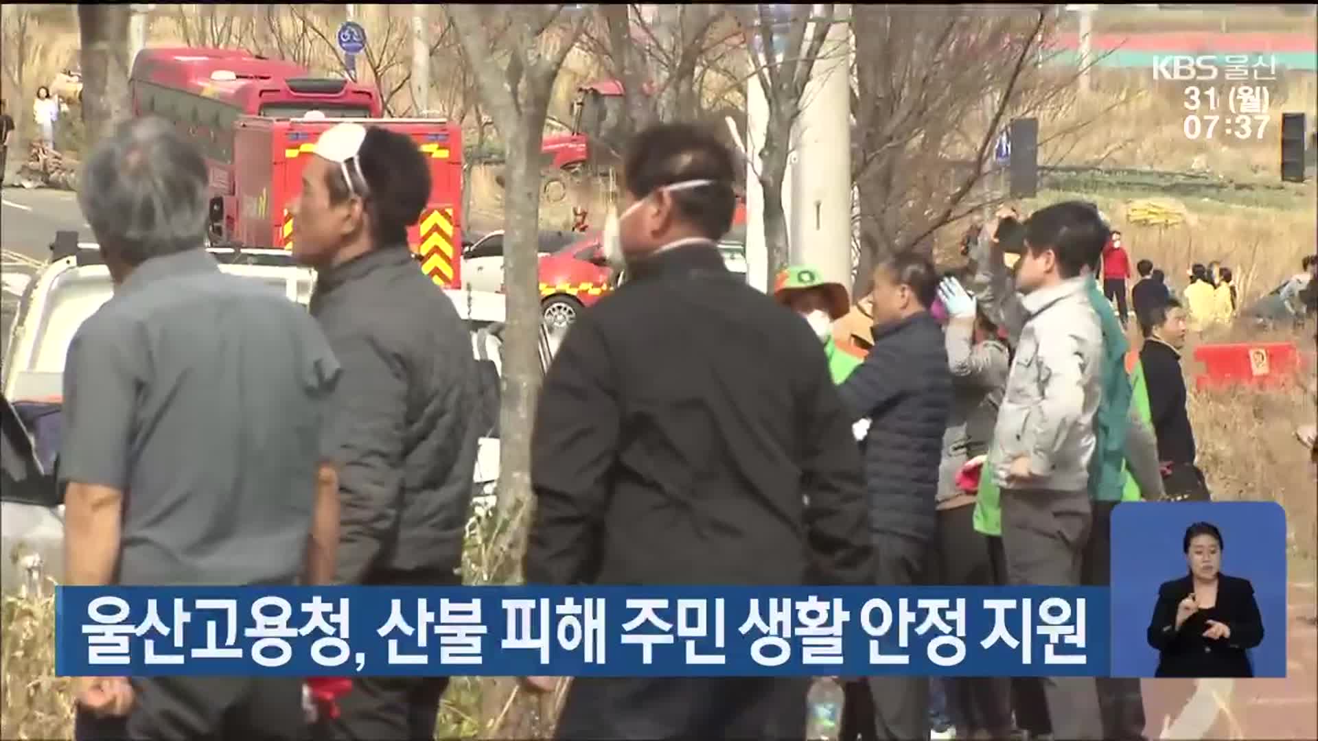울산고용청, 산불 피해 주민 생활 안정 지원