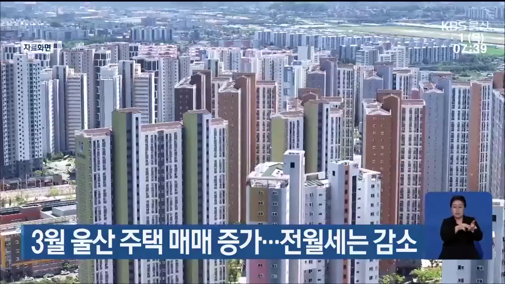 3월 울산 주택 매매 증가…전월세는 감소