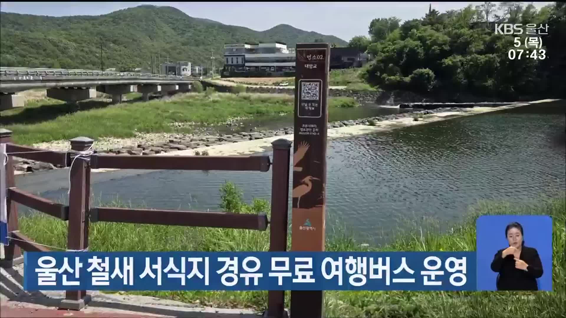 울산 철새 서식지 경유 무료 여행버스 운영