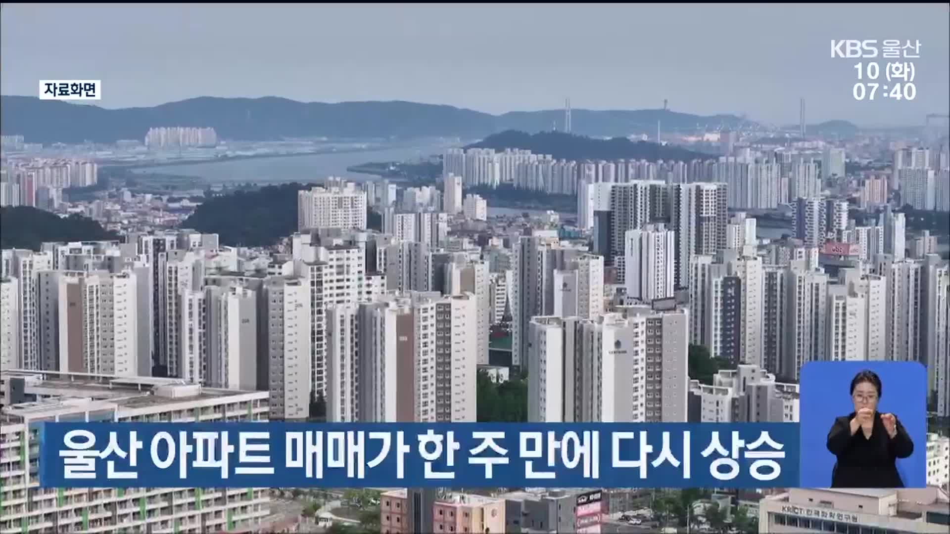 울산 아파트 매매가 한 주 만에 다시 상승