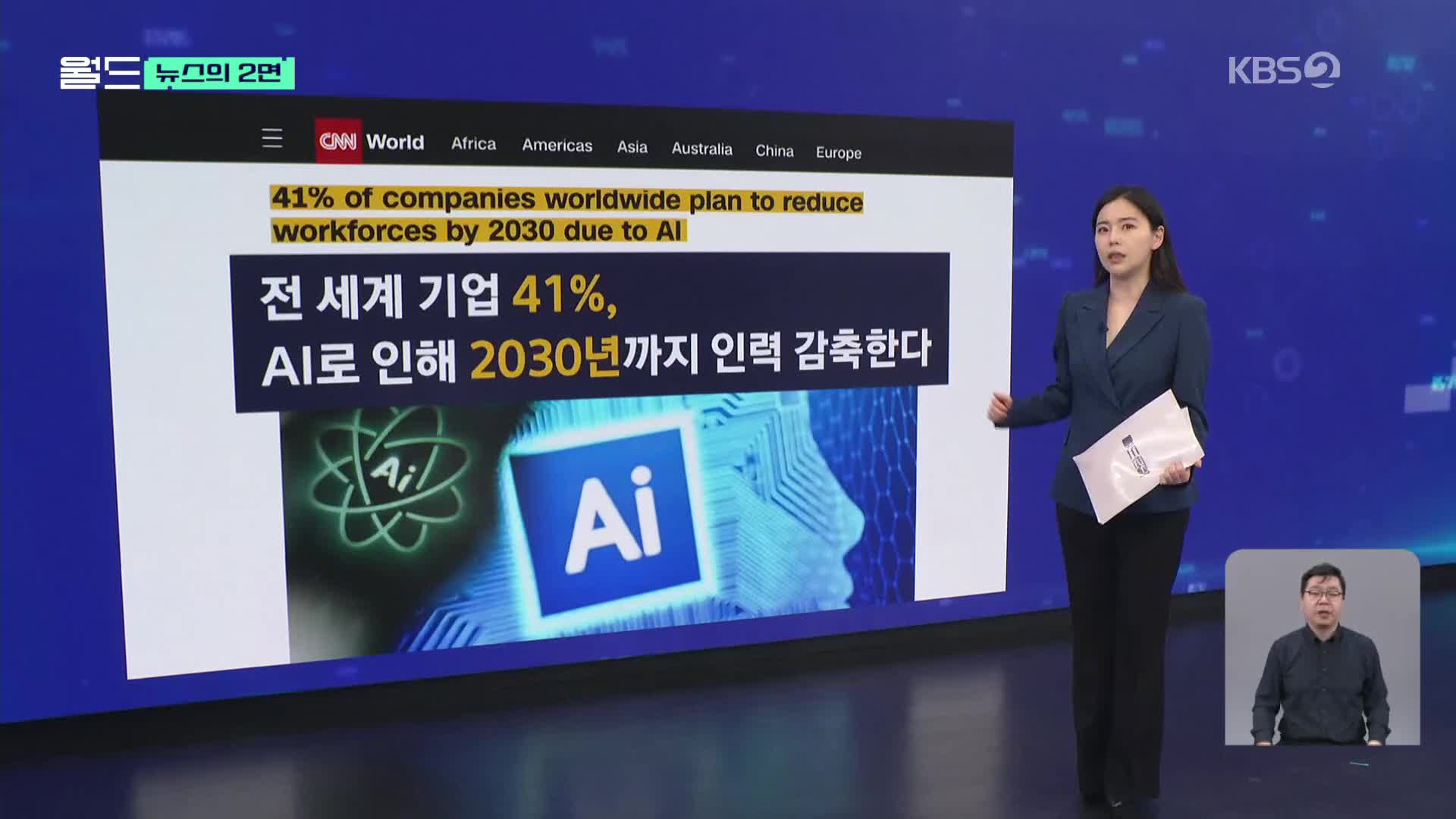 [뉴스의 2면] 전 세계 기업 41%, “AI로 인해 2030년까지 인력 감축”