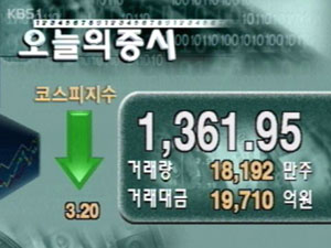 코스피 1.361.95 코스닥 654.72 