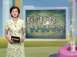 밤사이 중부·영남, 천둥 번개 비 