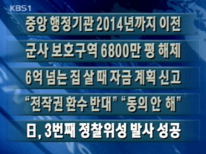 [주요단신] 중앙 행정기관 2014년까지 이전外 
