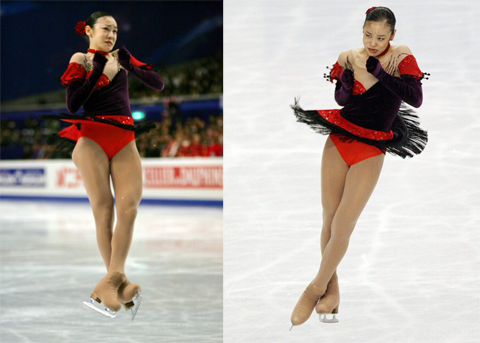 23일 일본 도쿄 메트로폴리탄 체육관에서 벌어진 세계선수권 여자 피겨스케이팅 쇼트 프로그램에서 한국의 김연아가 점프연기를 펼치고 있다. [EPA=연합뉴스] 