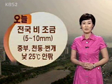 오늘 전국 비 조금…중부 천둥·번개 