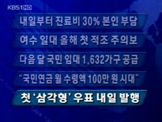 [주요뉴스] 내일부터 진료비 30% 본인 부담 外 