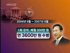 이명박, ‘3600만 원’ 한양대 강의비 논란 