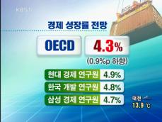 OECD, 올 한국 성장률 4.3% 하향 전망 
