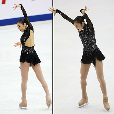 '피겨 퀸' 김연아가 6일 오후 중국 베이징 수도체육관에서 열린 2008-2009 국제빙상경기연맹(ISU) 시니어 피겨스케이팅 그랑프리 3차 대회 '컵 오브 차이나' 여자 싱글 쇼트프로그램에서 강렬한 마무리 연기를 펼치고 있다. 