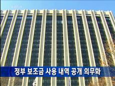 정부 보조금 사용 내역 공개 의무화 