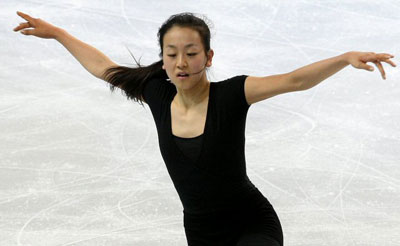 4일 오전 캐나다 밴쿠버 퍼시픽 콜리세움에서 열린 2009 국제빙상경기연맹(ISU) 4대륙 피겨선수권대회 공식 연습, 일본의 아사다 마오가 훈련을 하고 있다. 