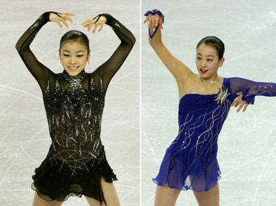 '피겨 퀸' 김연아와 아사다 마오가 5일 오후 밴쿠버 퍼시픽 콜리시움에서 열린 2009 국제빙상경기연맹(ISU) 4대륙 피겨선수권대회 여자 싱글 쇼트프로그램에서 멋진 연기를 선보이고 있다. 