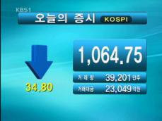 코스피 1,064.75  코스닥 369.32 