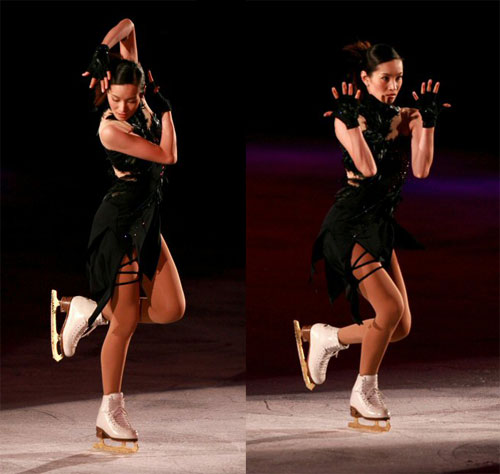 24일 오후 고양시 킨텍스에서 열린 '페스타 온 아이스 2009'에서 2006 토리노 동계올림픽 금메달리스트 아라카와 시즈카(일본)가 강렬한 연기를 펼치고 있다. 