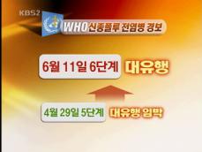 WHO “신종 플루 6단계 ‘대유행’ 격상” 