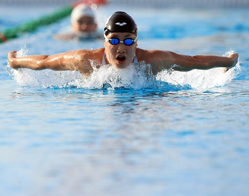 이탈리아 로마에서 열린 2009로마 세계수영선수권대회에 참가한 한국 국가대표 경영팀이 24일 오후(현지시각) 로마 외곽에 위치한 피에트라라타 수영장에서 훈련하고 있다. 