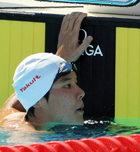   2009로마 세계수영선수권대회에 출전한 박태환이 26일 오전(현지시각) 이탈리아 로마 포로 이탈리코 메인풀에서 열린 남자 자유형 400m 예선에서 3위로 들어온 후 허탈해하고 있다. 
